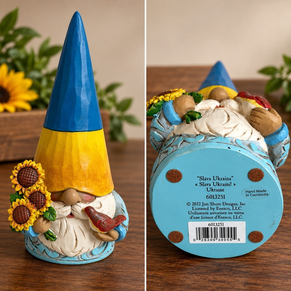 Jim Shore Gnome with Flowers Figurine Bloomin' Gnome 5.75"